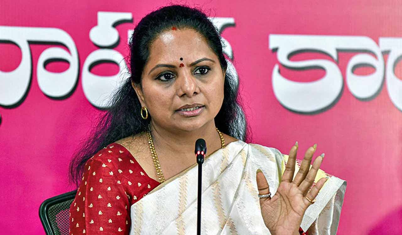 MLC Kavitha expressed strong outrage over officials demolishing the base of Prof. Jayashankar’s statue in Gambhiraopet, Rajanna Siricilla.