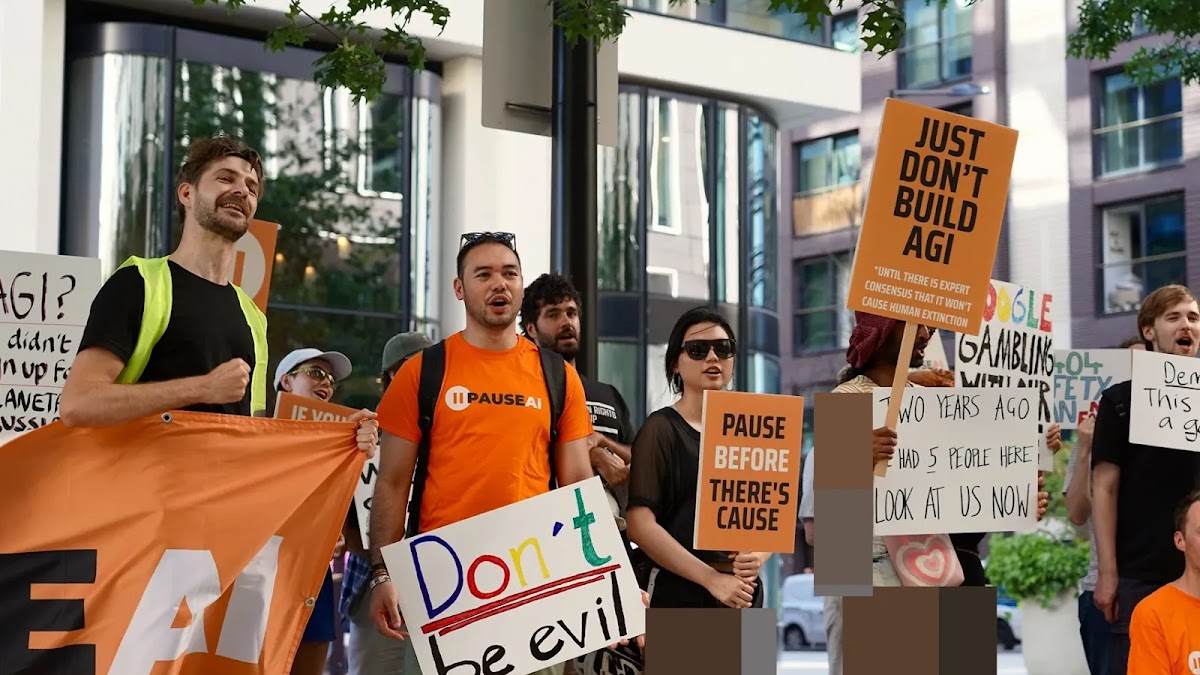 Protesters slam Google in London for failing AI safety promises, staging a mock trial outside DeepMind HQ.