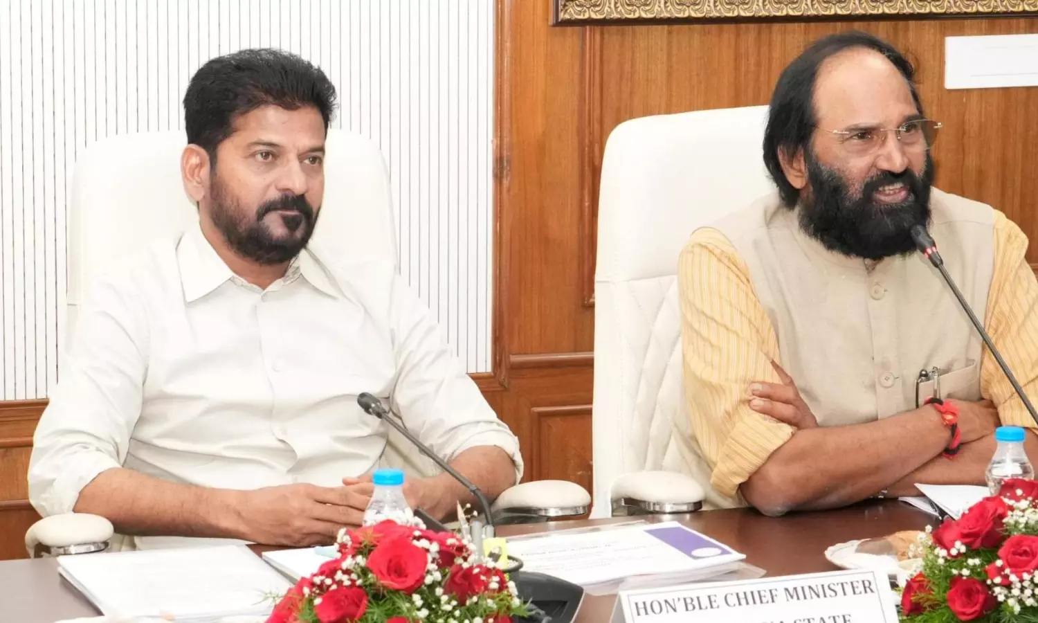 Revanth claims KCR-Harish Rao signatures harmed Telangana’s rightful share of Krishna waters.