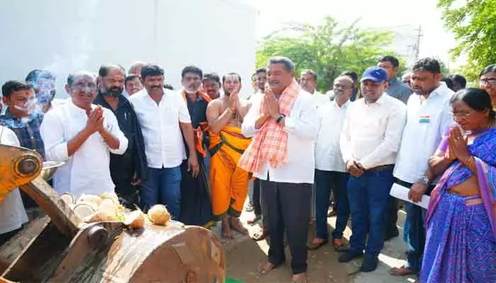 MLA Bathula Lakshmareddy lays foundation for development works worth Rs. 70 crores in Miryalaguda town.