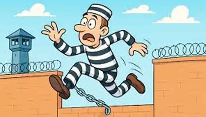 Nagireddy, wanted for multiple thefts, escaped from Kalvakurthi police station while being allowed to use the restroom during investigation.