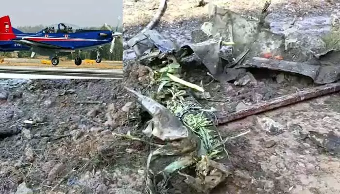 An Indian Air Force trainer aircraft crashed near Chennai’s Tambaram Air Base; the pilot was rescued by locals.