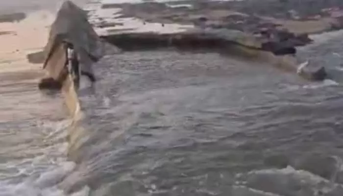 Farmers protest demolition of Tanugula Maneru check dam, suspect sand mafia involvement, urge strict government action.