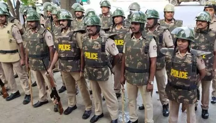 Police tighten security in Nandinne village after former sarpanch Chinna Bhimarayudu's death in a road accident.