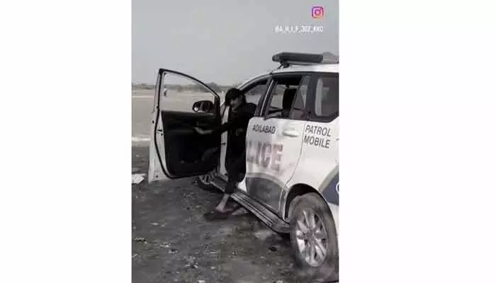 Local police registered a case against youths who made a reel using a police vehicle, sparking outrage on social media.