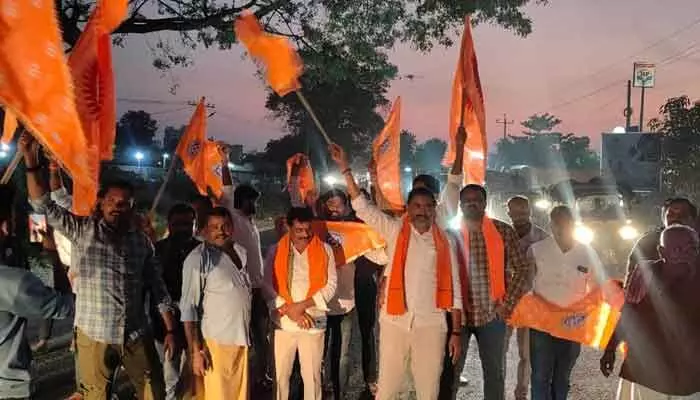 Paidipalli locals protest against the demolition of Maisamma Temple, demanding immediate reconstruction and action against officials.