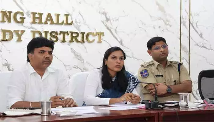 District Collector Praveenya instructed officials to conduct large-scale awareness programs to control road accidents.